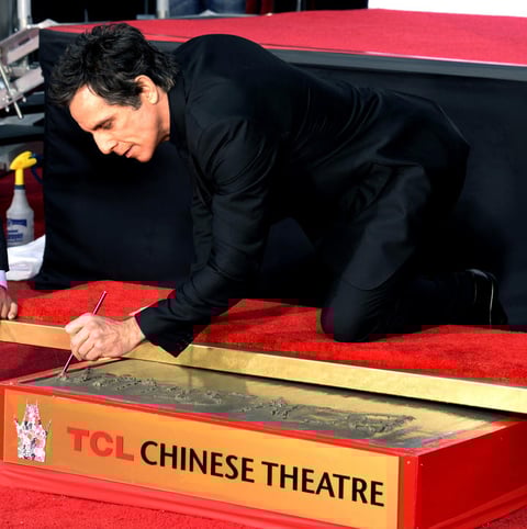 Ben Stiller escribió su nombre en la placa de cemento.