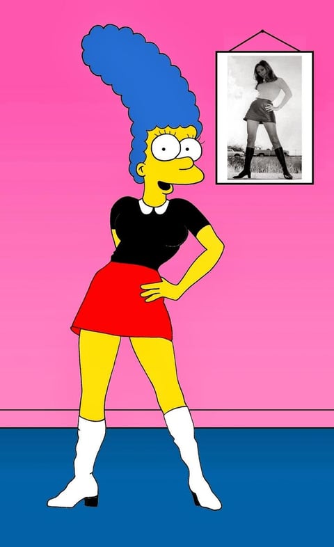 Marge Simpson hizo a un lado su característico papel de buena para interpretar la nueva obra del artista.