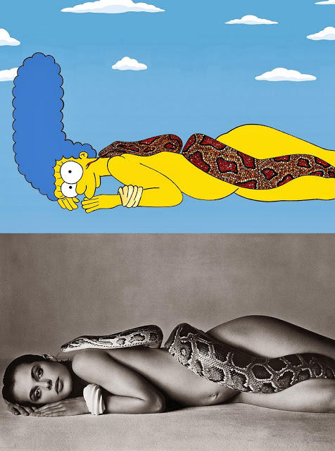Copiando a Nastassja Kinski enrollada en una serpiente para Richard Avedon.