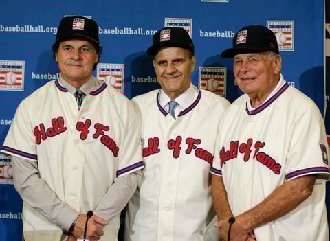 Tony La Russa, Joe Torre y Bobby Cox los nuevos miembros del Salón de la Fama de Grandes Ligas.