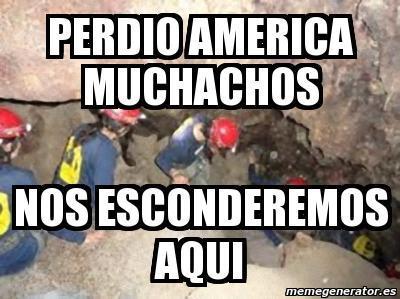 Aficionados águilas escondiéndose bajo tierra tras la derrota en la final.