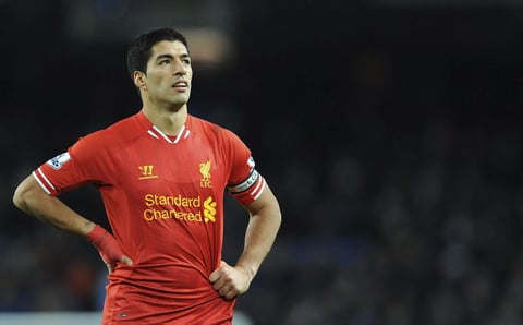 Luis Suárez y el Liverpool aparecieron en el lugar 12.