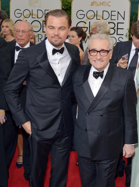 Leonardo Di Caprio acompañado del director y productor Martin Scorsese.