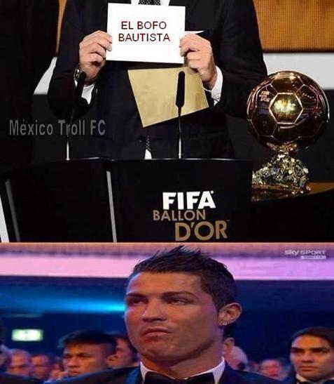 La reacción de CR7 durante el Balón de Oro 2012 sigue siendo utilizada por internautas para burlarse del portugués.