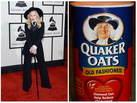Madonna llegó a la alfombra roja con un peculiar atuendo que inmediatamente le costó ser comparada con un famoso personaje de una marca de cereales.