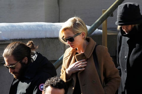 La actriz Michelle Williams fue otra de las famosas que asistieron al funeral.