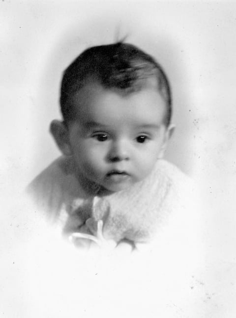 Jorge Rivera Villalpando, a los tres meses de edad, en 1940.