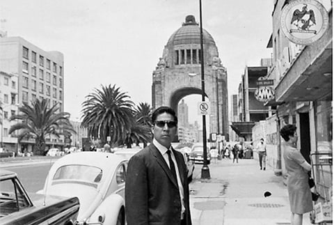 Dionisio Sánchez Herrera en el D.F., hace algunas décadas.