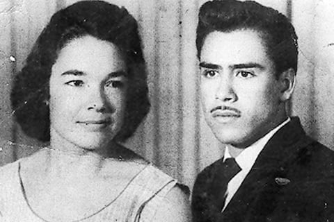 Socorro Espinoza Rochelle y Raúl García Martín del Campo. Fotografía tomada en 1958.
