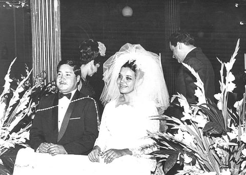 Matrimonio de Sr. Luis Ferniza García (f) y Sra. Amparo Garza Benavides, en 1968, en la Iglesia de San Pedro Apóstol en San Pedro, Coahuila.