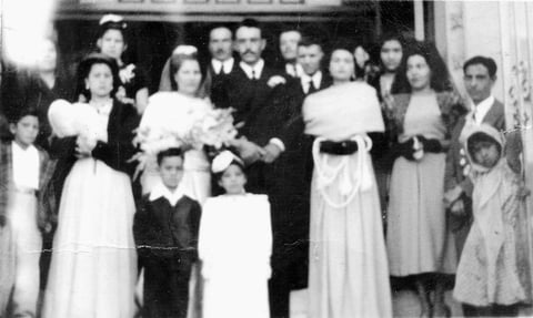 Boda de Leonor García y Leopoldo Reyes en 1949.