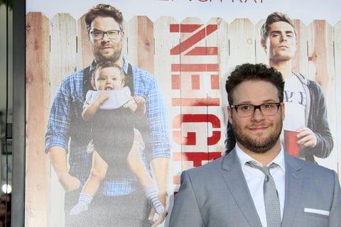 El actor estadounidense Seth Rogen no podía faltar al estreno de su nueva cinta Neighbors.