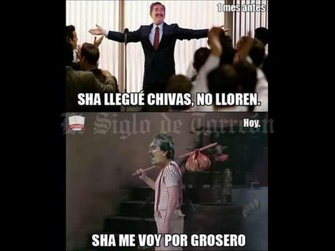 El dueño de Chivas de Guadalajara, Jorge Vergara, informó en conferencia de prensa que el argentino quedaba fuera de la dirección técnica del equipo rojiblanco, después de haber dirigido cuatro partidos.