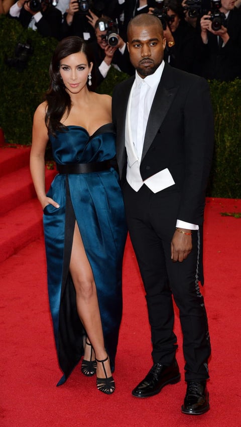 Kim Kardashian acudió acompañada de su pareja, el cantante Kanye West.