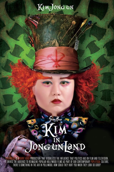 Igualmente muestra a Kim Jong Un, líder norcoreano, como el sombrerero loco de Alicia
en el País de las Maravillas.