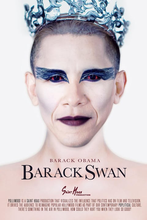 Barack Obama fue mostrado en el poster de El Cisne Negro, o como lo llama Saint Hoax, Barack Swan.