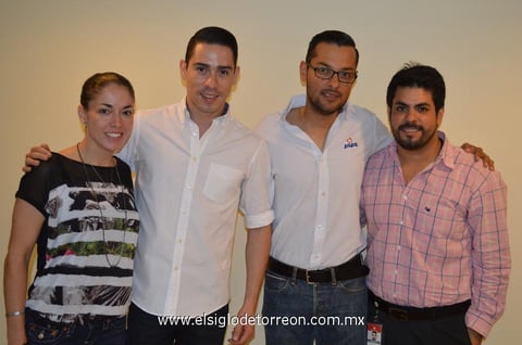 08052014 Sofía Campillo, Sergio Avilés, Arturo Aranda y Omar González, colaboradores de Grupo Lala.