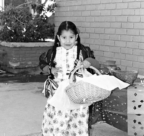 Niña Naomi Sayuri Sujo Castañeda, en un evento del kínder hace 10 años.