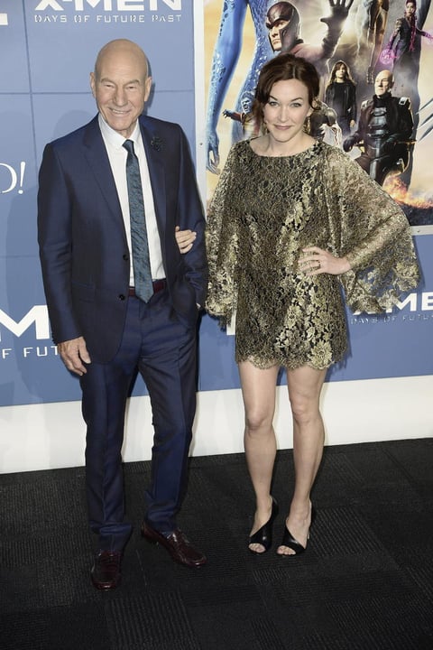 Patrick Stewart llegó acompañado de Sophie Alexandra Stewart.