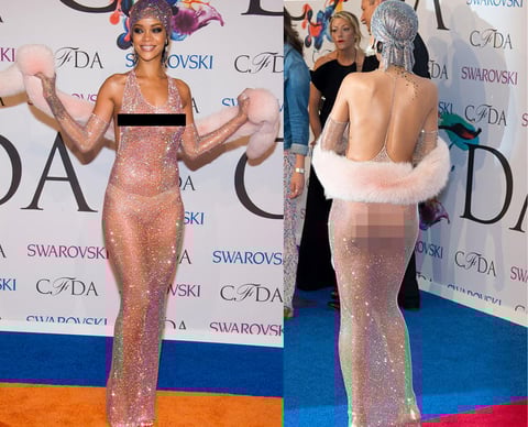 La cantante barbadense Rihanna se ha mostrado desde años atrás como amante de las transparencias y no para de causar polémica con sus atrevidos atuendos que siempre dejan muy poco a la imaginación.