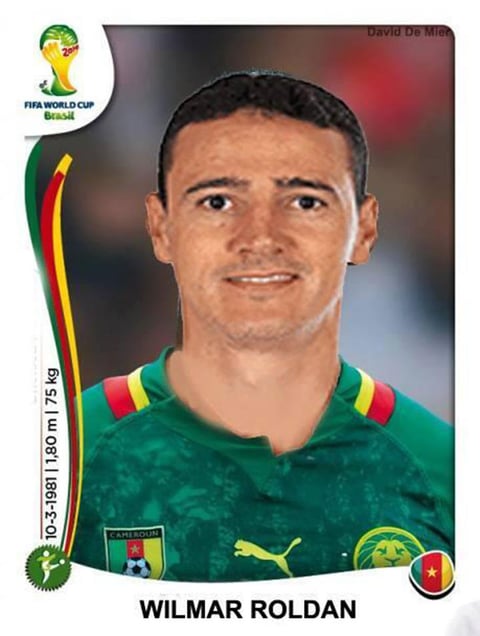 La editorial Panini ha considerado colocar al árbitro Wilmar Roldan como parte del equipo camerunés, inclusive ya lanzaron una versión de prueba de la barajita del central.