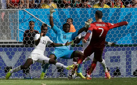 Cristiano anotó al minuto 80 tras un mal despeje del arquero Dauda.
