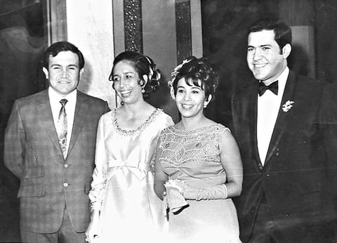 Jesús Ángel, Esperanza Herrera (f), Alma Rosa Silva y Francisco Rodríguez (f), en Fco. I. Madero, en 1970.