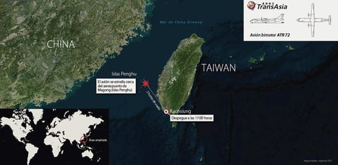 Otro siniestro aéreo se produjo el miércoles 23, con 48 fallecidos después de que un avión de pasajeros realizara un aterrizaje de emergencia en la isla de Taiwán, en el aeropuerto de Magong.