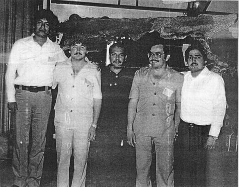 27072014 Paco LÃ³pez, Alejandro GutiÃ©rrez, Guillermo DÃ­az de LeÃ³n, VÃ­ctor RodrÃ­guez y Samuel GonzÃ¡lez en una ConvenciÃ³n de las Juventudes del PRI en 1979.