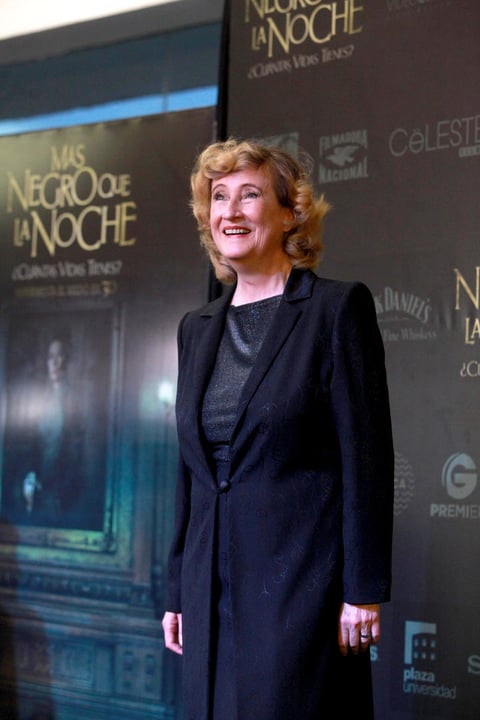 La actriz Margarita Sanz acudió al estreno de Más negro que la noche.