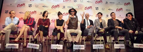 El director del filme, Sebastián del Amo, el productor Vidal Cantú y los actores Óscar Jaenada, Ilse Salas, Luis Gerardo Méndez y Gabriela de la Garza ofrecieron una conferencia de prensa previo al estreno comercial de la cinta.