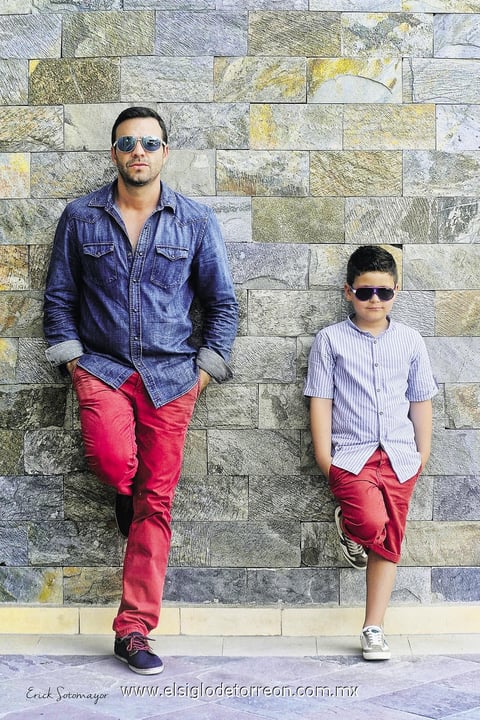 14092014 Daniel de Anda en sesión fotográfica con su hijo Dani de Anda.- Érick Sotomayor Fotografía