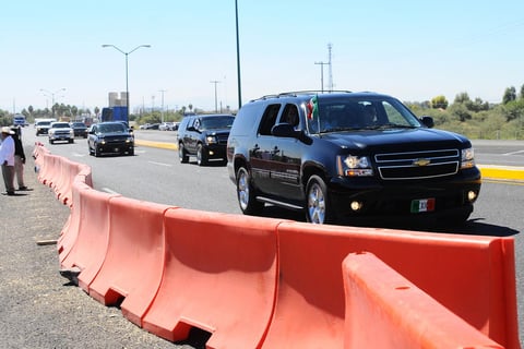 Un fuerte operativo de seguridad se desplegó en La Laguna durante la visita del presidente Enrique Peña Nieto.