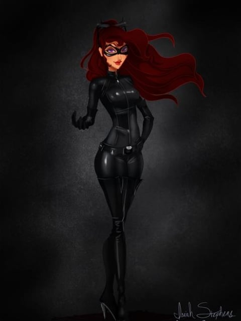 Megara de Hércules aparece en las ilustraciones como 'Catwoman'