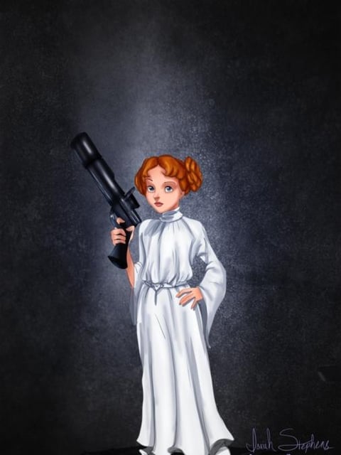 Wendy Peter Pan se vistió de la Princesa Leia