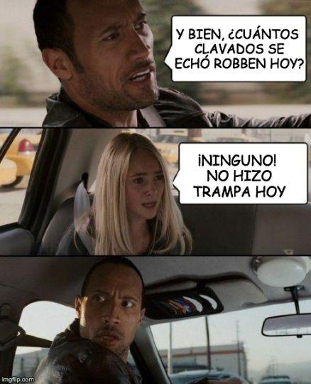 Más de uno no podía creer que en esta ocasión Robben no fingiera una falta...