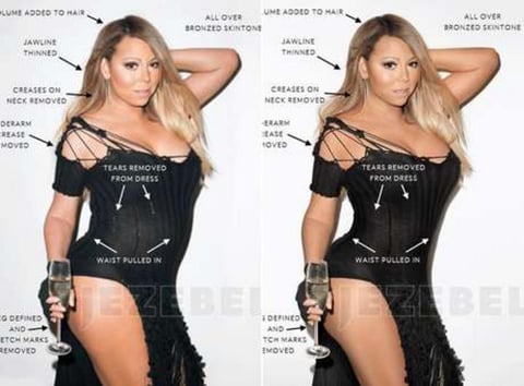 Mariah Carey desató polémica al revelarse los arreglos que le han realizado a sus fotografías.