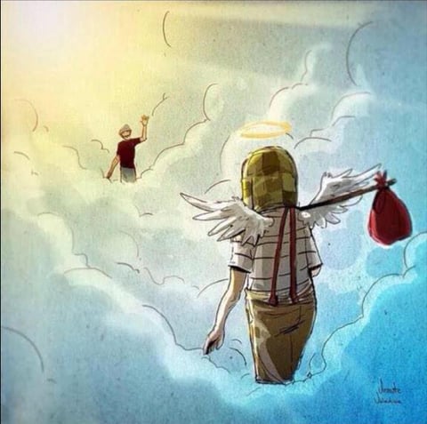 Usuarios han compartido animaciones de su reencuentro con "Don Ramón" en el cielo.