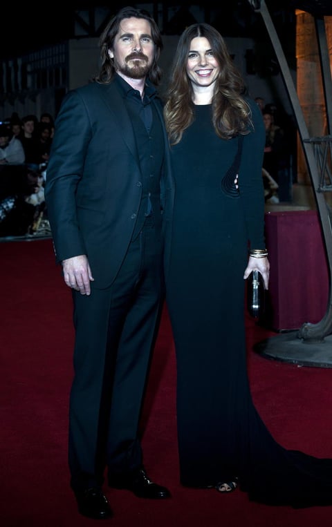 El actor británico Christian Bale llegó acompañado de su esposa Sibi Blazic.