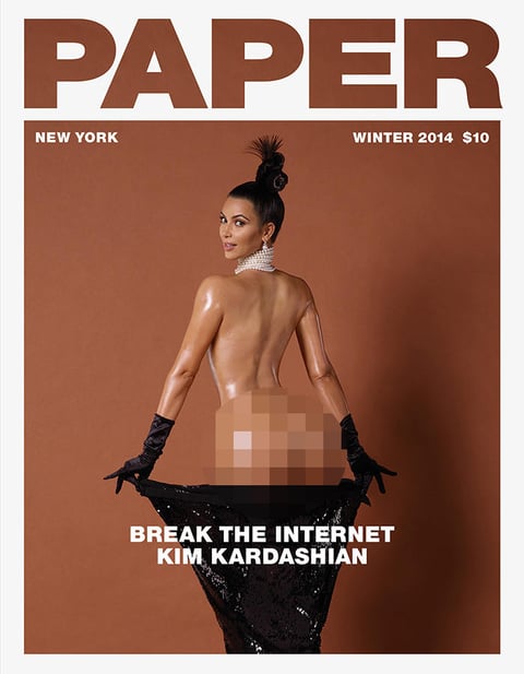 11 de noviembre | Kim se destapa. Kim Kardashian causó alboroto al no dejar nada a la imaginación en una atrevida sesión de fotos para la revista Paper bajo el título “Break the Internet”.