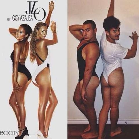 En compañía de un amigo, imitó a Jennifer Lopez e Iggy Azalea.