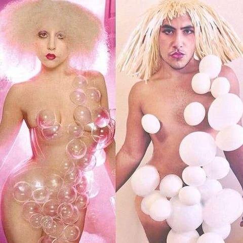 El joven ha recreado las fotografías más recordadas de las celebridades.