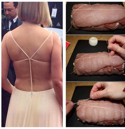 El vestido de Rosamund Pike tampoco fue del agrado de los tuiteros.