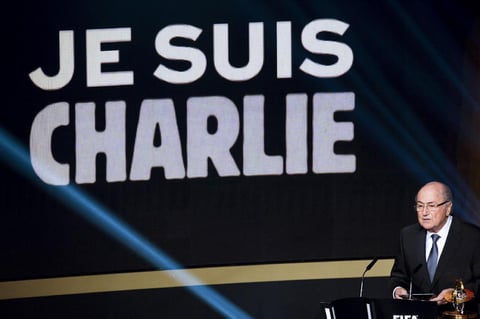 El presidente de la FIFA, Joseph Blatter expresó su rechazo contra los ataques a la libertad de prensa tras el atentado al semanario satírico Charlie Hebdo.