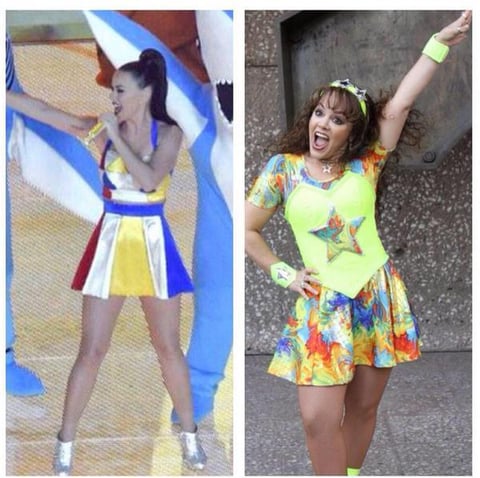 La actuación de Katy Perry en el Super Bowl fue comparada con memes por algunos usuarios de las redes sociales con varios espectáculos que ha presentado Tatiana a lo largo de su faceta como cantante infantil.
