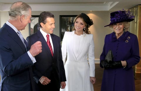 El príncipe Carlos recibió al presidente y a su mujer en su residencia de Clarence House.