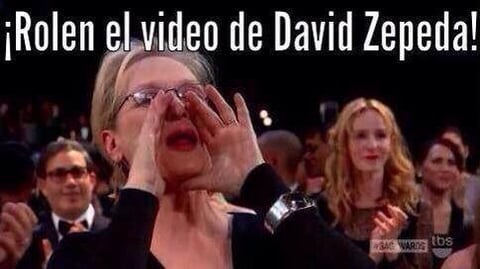 En algunas de las humorísticas imágenes se puede ver a Meryl Streep exigiendo que le pasen el video del actor.