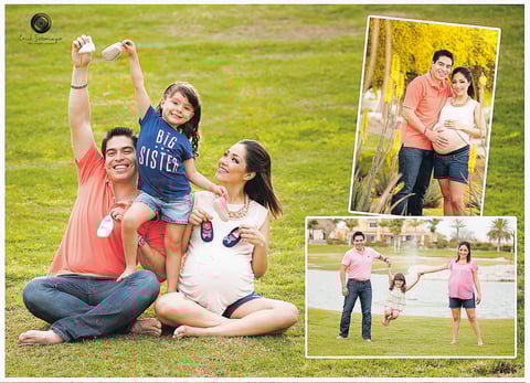 En una divertida sesión fotográfica, fueron captados Alonso y su esposa Wendy, junto a su pequeña Miranda, quienes se encuentran muy emocionados por la llegada de las trillizas Regina, Renata y Romina.- Érick Sotomayor Fotografía