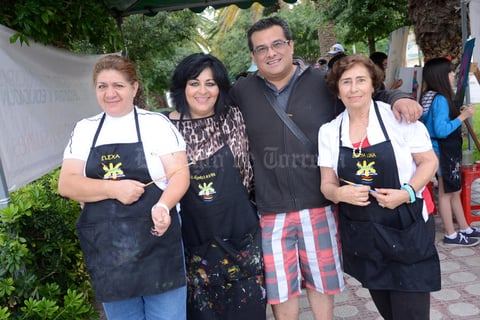 TALLER DE PINTURA.  Xany, Ale, Rafa y Bertha.