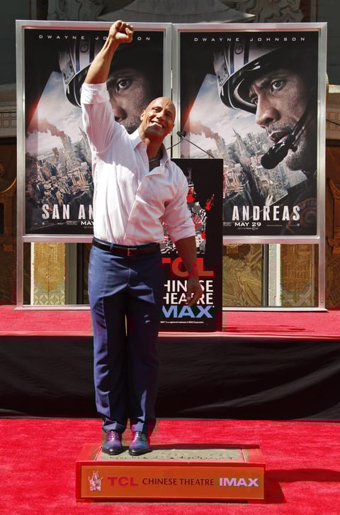 Dwayne Johnson se mostró emocionado por el reconocimiento, que se llevó a cabo en el marco del próximo estreno de su nueva película San Andreas.